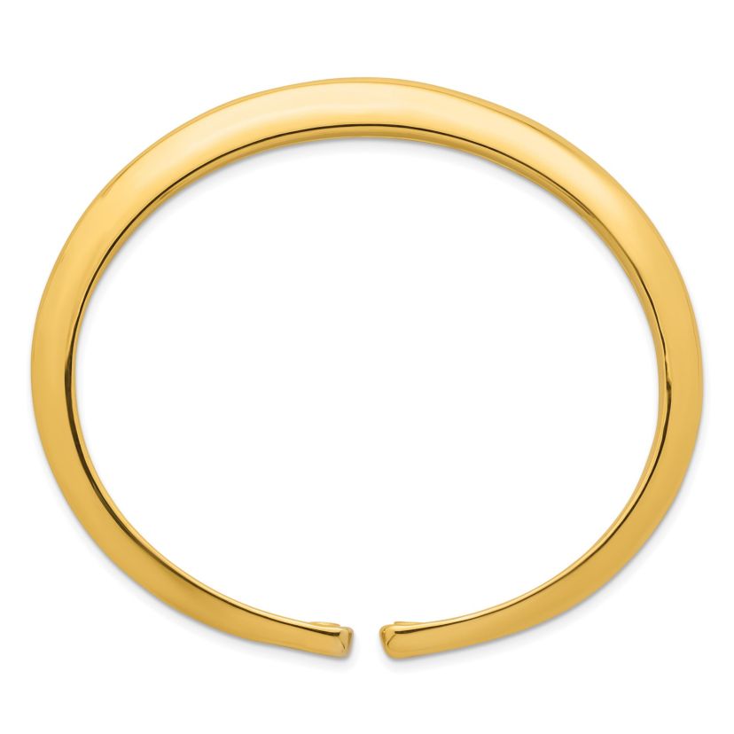 14K Yellow Gold Polished Tapered Knife-edge Flexible Cuff Bangle