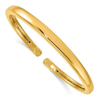 Belk & Co 14K Yellow Gold Polished Tapered Flexible Cuff Bangle