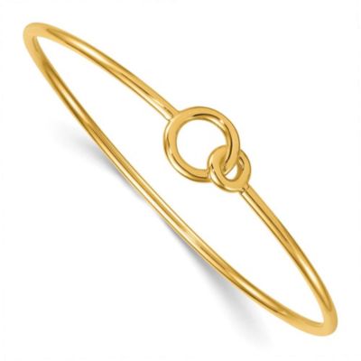 Belk & Co 14K Yellow Gold Polished Interlocking Circles Flexible with Hidden Clasp Bangle