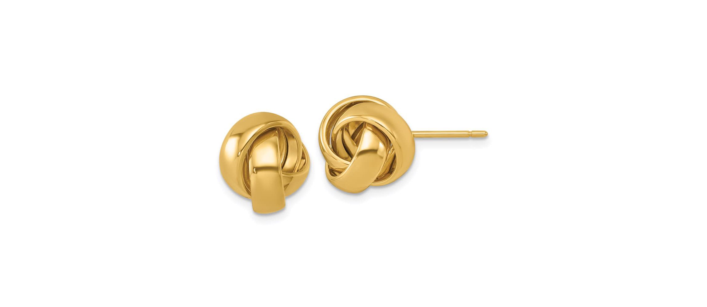 14K Yellow Gold Polished Love Knot Post Earrings