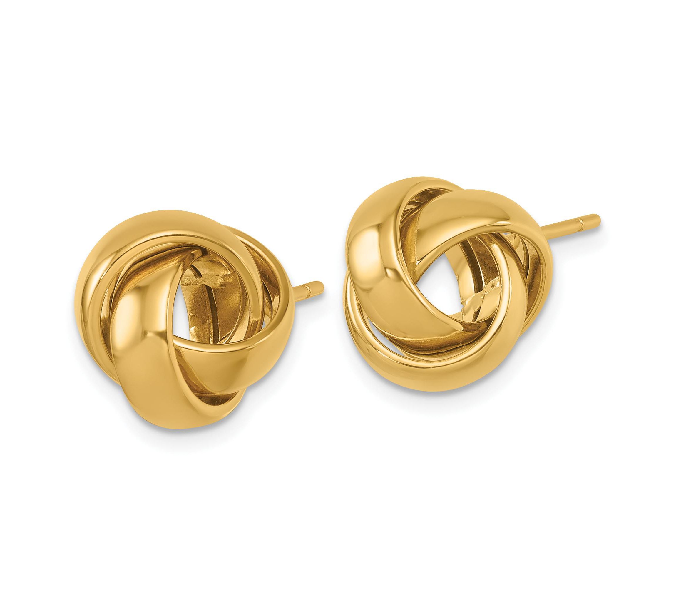 14K Yellow Gold Polished Love Knot Post Earrings