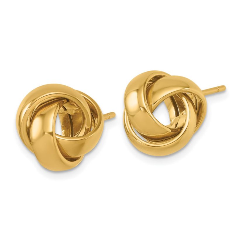 14K Yellow Gold Polished Love Knot Post Earrings