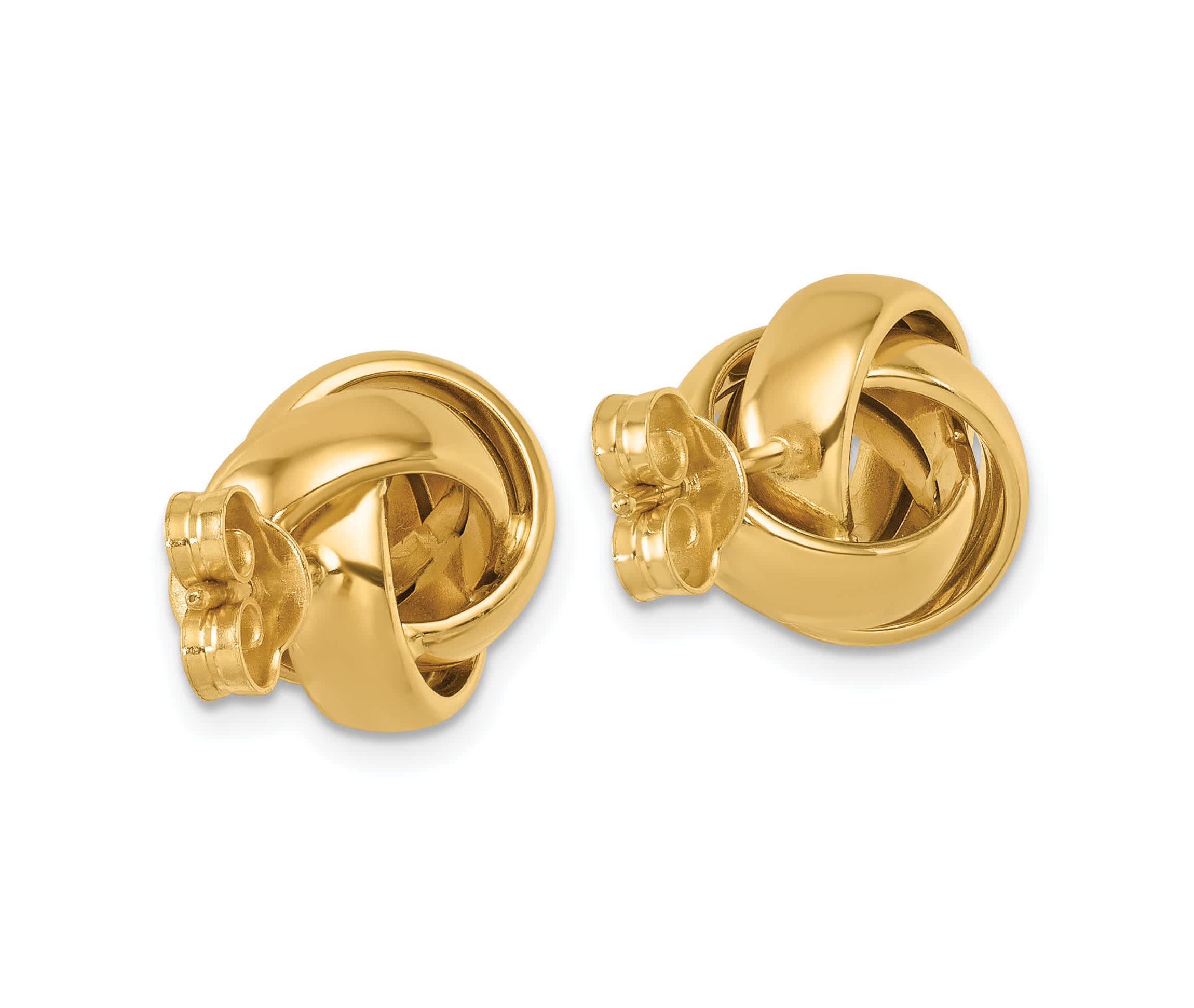 14K Yellow Gold Polished Love Knot Post Earrings