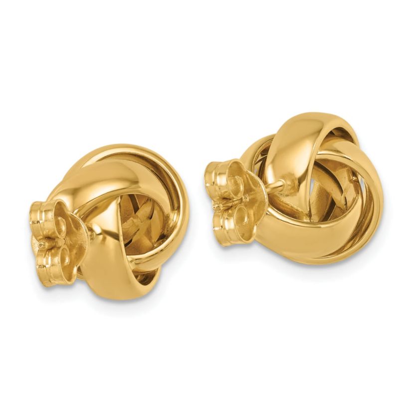 14K Yellow Gold Polished Love Knot Post Earrings