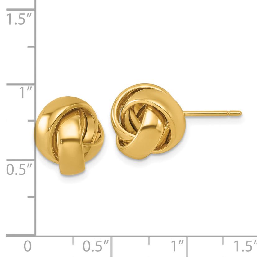 14K Yellow Gold Polished Love Knot Post Earrings