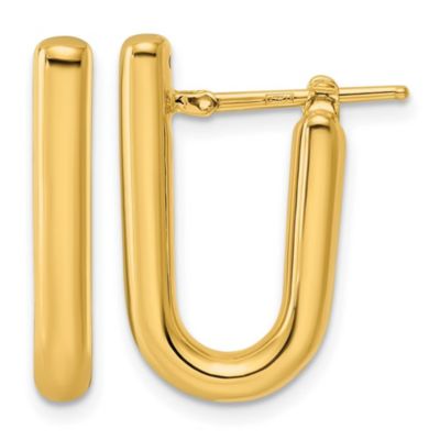 Belk & Co 14K Yellow Gold Polished 3.5mm U-Shape Hoop Earrings