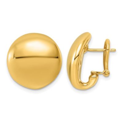 Belk & Co 14K Yellow Gold Polished Curved Disc Omega Back Earrings