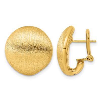 Belk & Co 14K Yellow Gold Polished and Brushed Curved Disc Omega Back Earrings