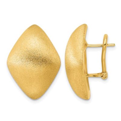 Belk & Co 14K Yellow Gold Polished and Satin Puffed Kite Omega Back Earrings