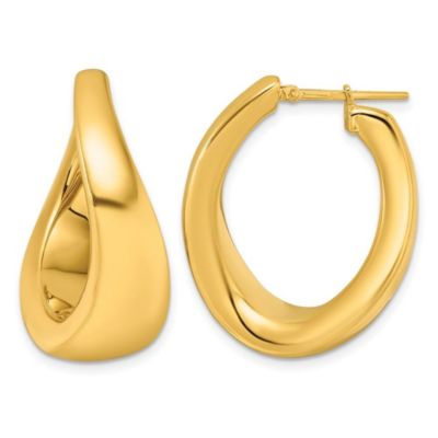 Belk & Co 14K Yellow Gold Polished Twisted U-Shape Hoop Earrings