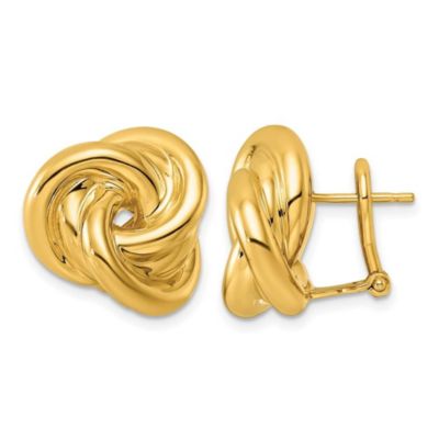 Belk & Co 14K Yellow Gold Polished Love Knot Omega Back Earrings