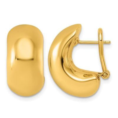 Belk & Co 14K Yellow Gold Polished 10.5mm C-Hoop Omega Back Earrings