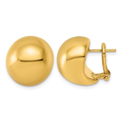 Belk & Co 14K Yellow Gold Polished Puffed Button Omega Back Post Earrings