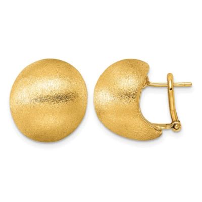 Belk & Co 14K Yellow Gold Satin Puffed Button Omega Back Post Earrings