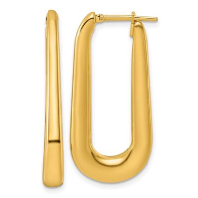 Belk & Co 14K Yellow Gold Polished Tapered Oval Hoop Earrings