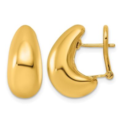 Belk & Co 14K Yellow Gold Polished Tapered Teardrop Omega Back Earrings