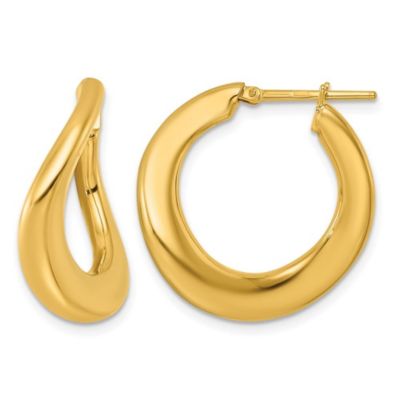 Belk & Co 14K Yellow Gold Polished Twisted Hoop Earrings