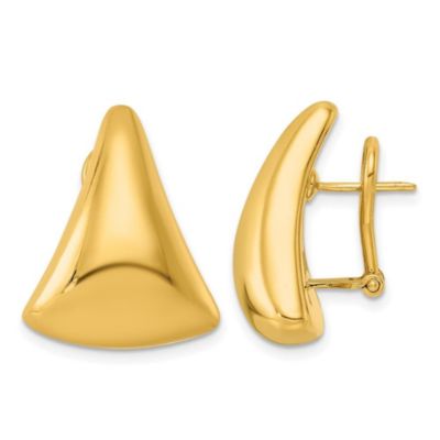 Belk & Co 14K Yellow Gold Polished Puffed Triangle Omega Back Earrings