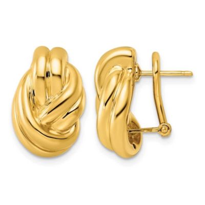 Belk & Co 14K Yellow Gold Polished Double Strand Knot Omega Back Earrings