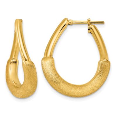 Belk & Co 14K Yellow Gold Polished and Satin Twisted Hoop Earrings