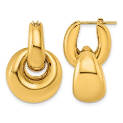 Belk & Co 14K Yellow Gold Polished Graduated Double Hoop Earrings