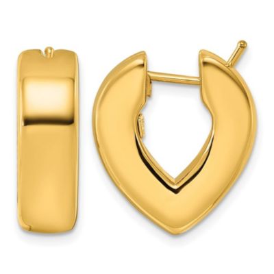 Belk & Co 14K Yellow Gold Polished 6.9mm V-Shaped Hoop Earrings
