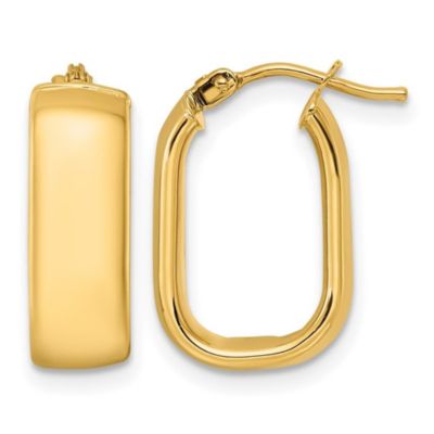 Belk & Co 14K Yellow Gold Polished 6mm Elongated Oval Hoop Earrings