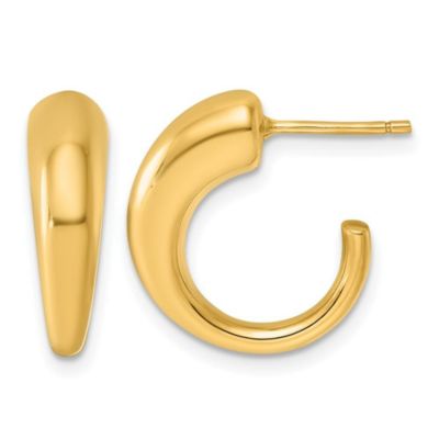 Belk & Co 14K Yellow Gold Polished Tapered C Hoop Post Earrings