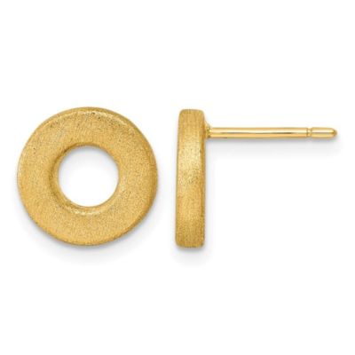 Belk & Co 14K Yellow Gold Brushed Open Circle Post Earrings