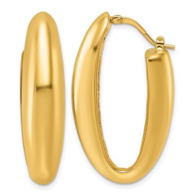 Belk & Co 14K Yellow Gold Polished Puffed Oval Hoop Earrings