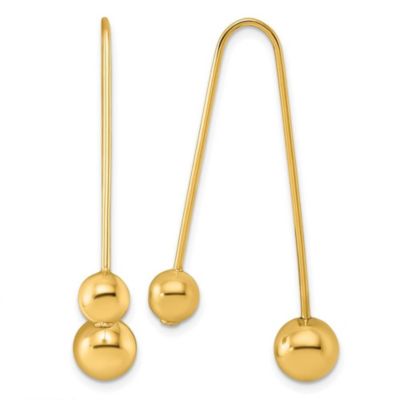 Belk & Co 14K Yellow Gold Polished Ball Screwback Threader Earrings