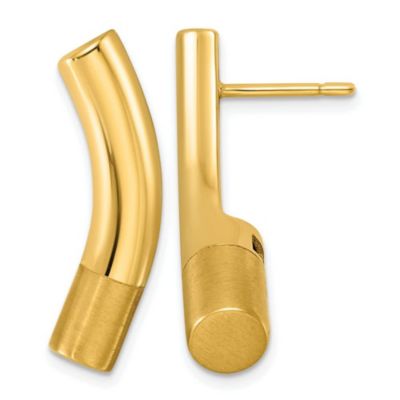 Belk & Co 14K Yellow Gold Polished and Satin Post Dangle Earrings