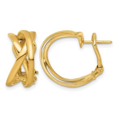 Belk & Co 14K Yellow Gold Polished Tri-Strand Omega Back Earrings