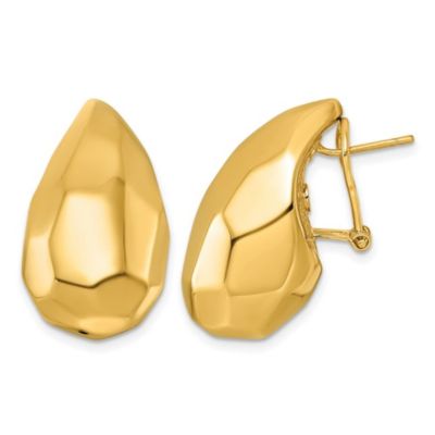 Belk & Co 14K Yellow Gold Faceted Teardrop Omega Back Earrings