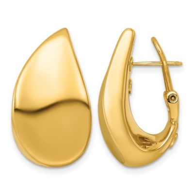 Belk & Co 14K Yellow Gold Polished Flat Teardrop Omega Back Post Earrings