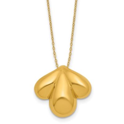 Belk & Co 14K Yellow Gold Polished Hollow Scallop Pendant Necklace
