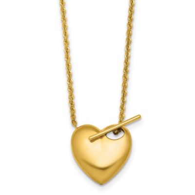 Belk & Co 14K Yellow Gold Polished Toggle Heart 18-inch Necklace