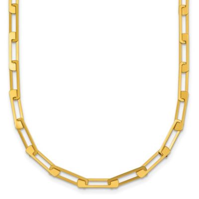 Belk & Co 14K Yellow Gold Polished Rectangle Link 16-inch with 2-inch Ext. Necklace