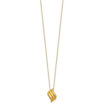Belk & Co 14K Yellow Gold Polished Trio Wave 16-inch with 1.75-inch Ext. Necklace