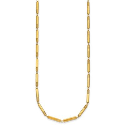 Belk & Co 14K Yellow Gold Polished Fancy Bar Link 16-inch with 2-inch Ext. Necklace