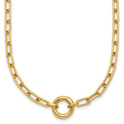 Belk & Co 14K Yellow Gold Polished Push Clasp Pendant Paperclip Link 18-inch Necklace