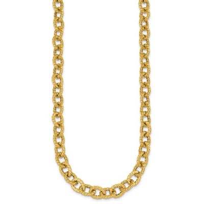 Belk & Co 14K Yellow Gold Polished and Twisted Circle Link Cha-inch 18-inch with 1-inch Ext. Necklace, 18 in