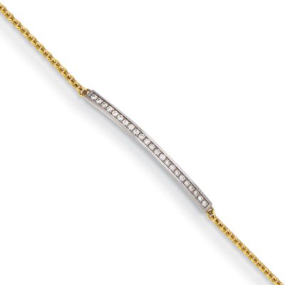 Belk & Co 1/4 ct. t.w. Diamond Bar 7.5 Inch Bracelet in 14K Yellow Gold