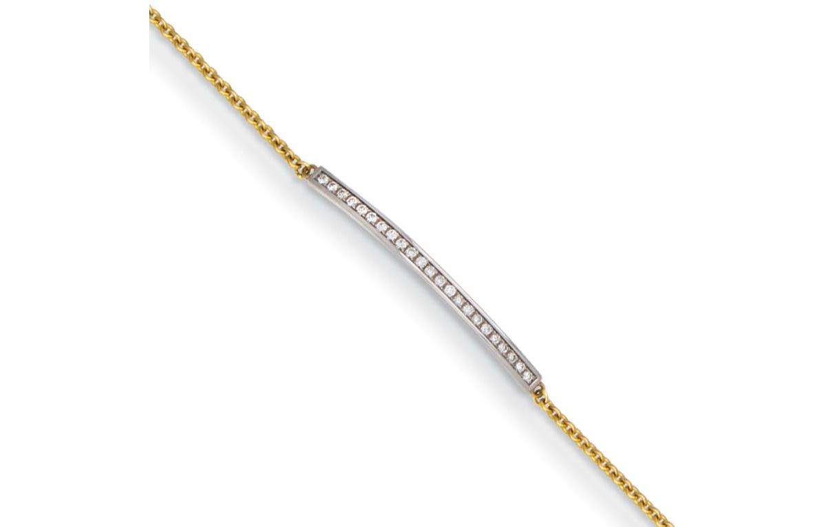 1/4 ct. t.w. Diamond Bar 7.5 Inch Bracelet in 14K Yellow Gold