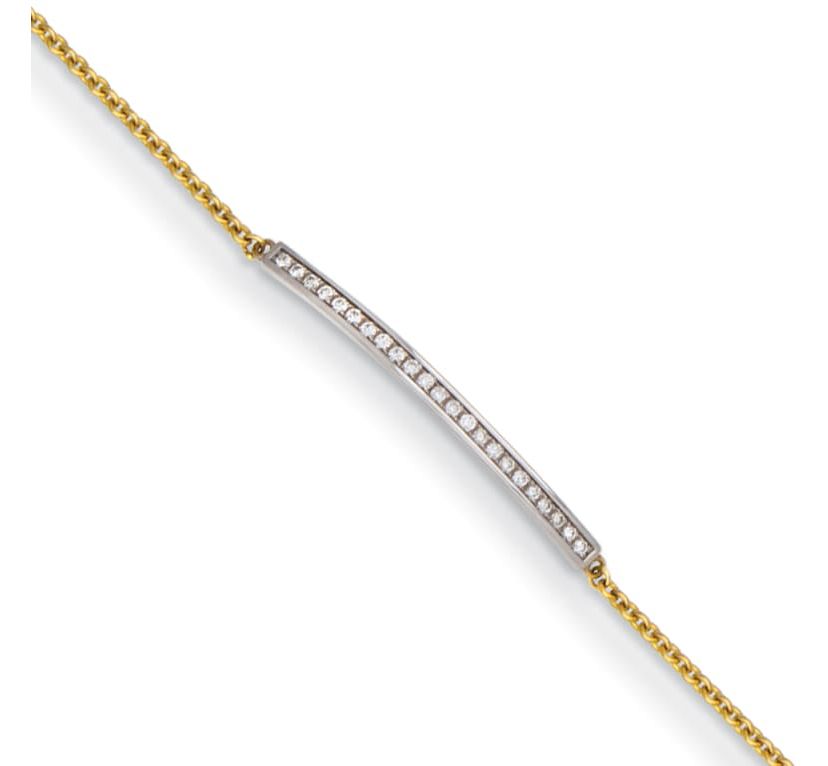 1/4 ct. t.w. Diamond Bar 7.5 Inch Bracelet in 14K Yellow Gold