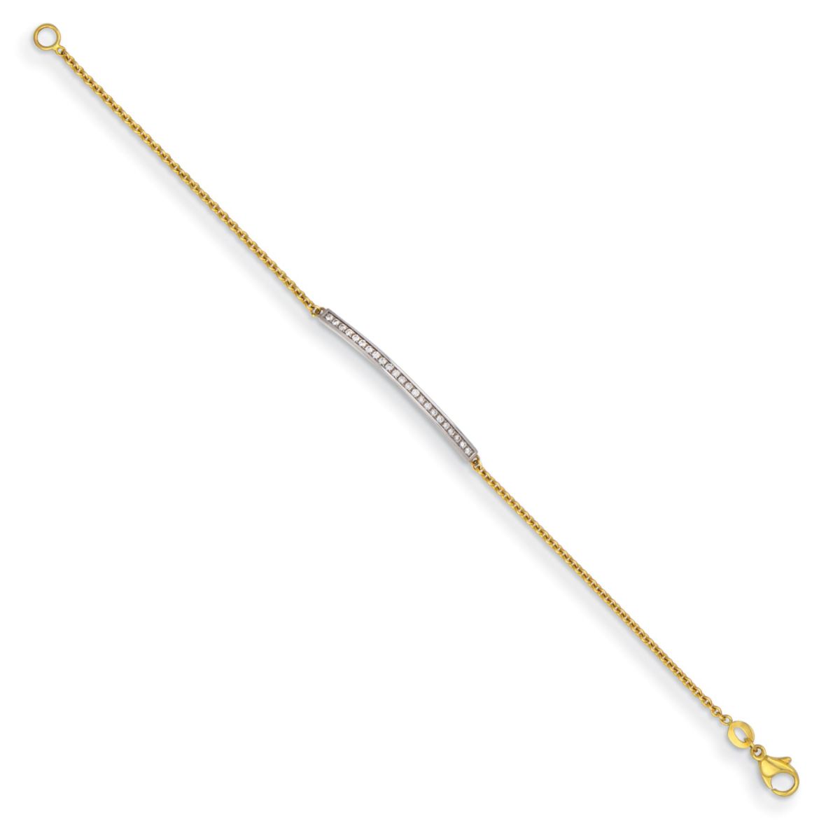 1/4 ct. t.w. Diamond Bar 7.5 Inch Bracelet in 14K Yellow Gold