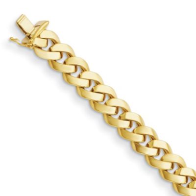 Belk & Co Men's 14K Yellow Gold Polished Curb 11mm 8 Inch Bracelet