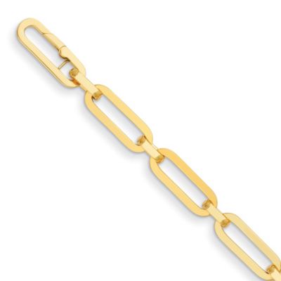 Belk & Co Men's 14K Yellow Gold 10mm Mixed Paper Clip Link 7.5 Inch Bracelet