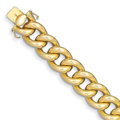 Belk & Co Men's 14K Yellow Gold Polished Hollow Curb 20mm 8 Inch Bracelet