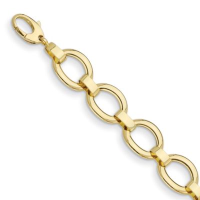 Belk & Co Men's 14K Yellow Gold Polished Oval Link 7.5 Inch Bracelet